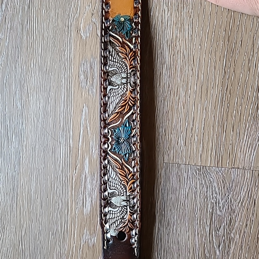 Wilson Western Leather Belt Size 32 - Picture 2 of 7